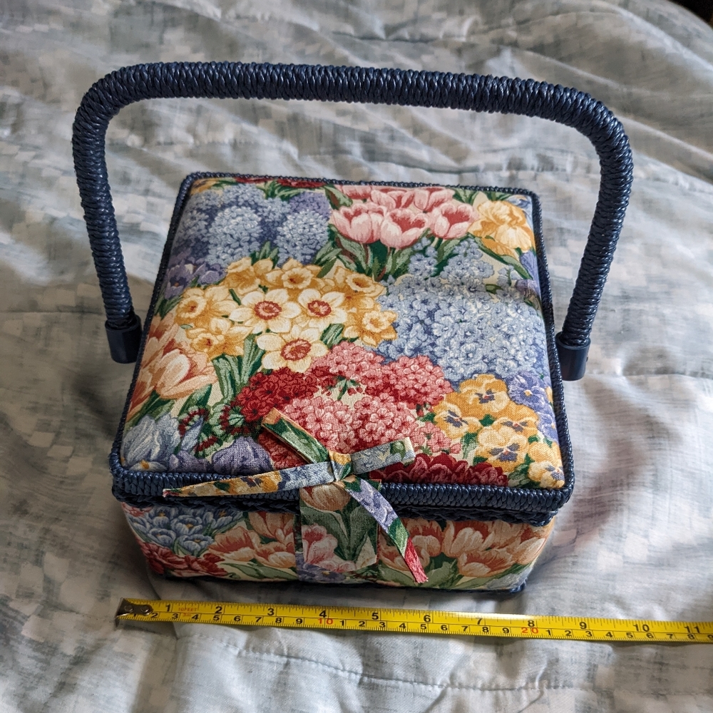 Floral 8"x8" Sewing Box.